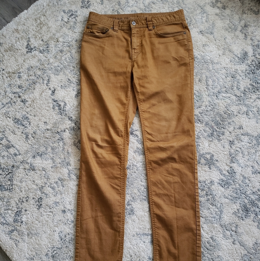 Prana Womens Jeans Mustard Straight Leg Long